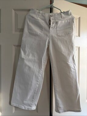 White Women's Wide Leg Jeans - Classic Casual